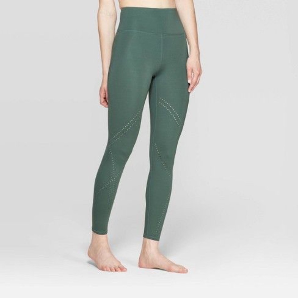 JoyLab green high waisted laser cut leggings